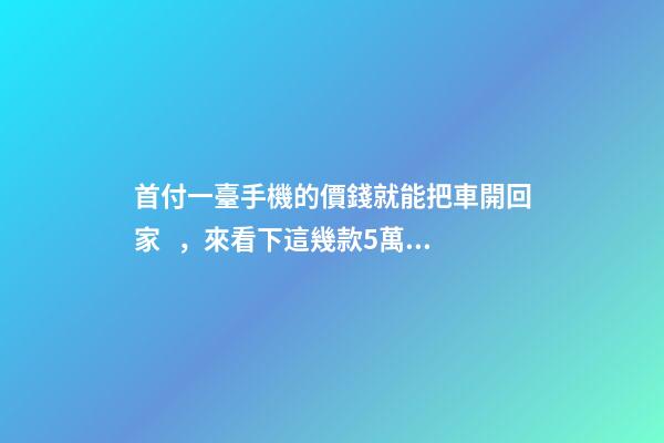 首付一臺手機的價錢就能把車開回家，來看下這幾款5萬元級別的小型車